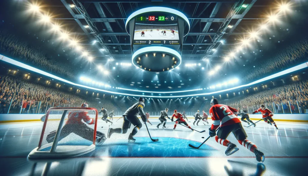 a dynamic moment in a hockey game